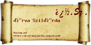 Árva Szilárda névjegykártya