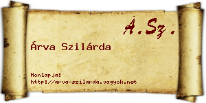 Árva Szilárda névjegykártya